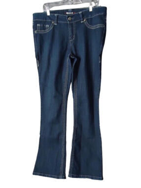 Fragile Blue Jeans Women's Size 16 Dark Wash Slim Bootcut Jeans Thick Stitch